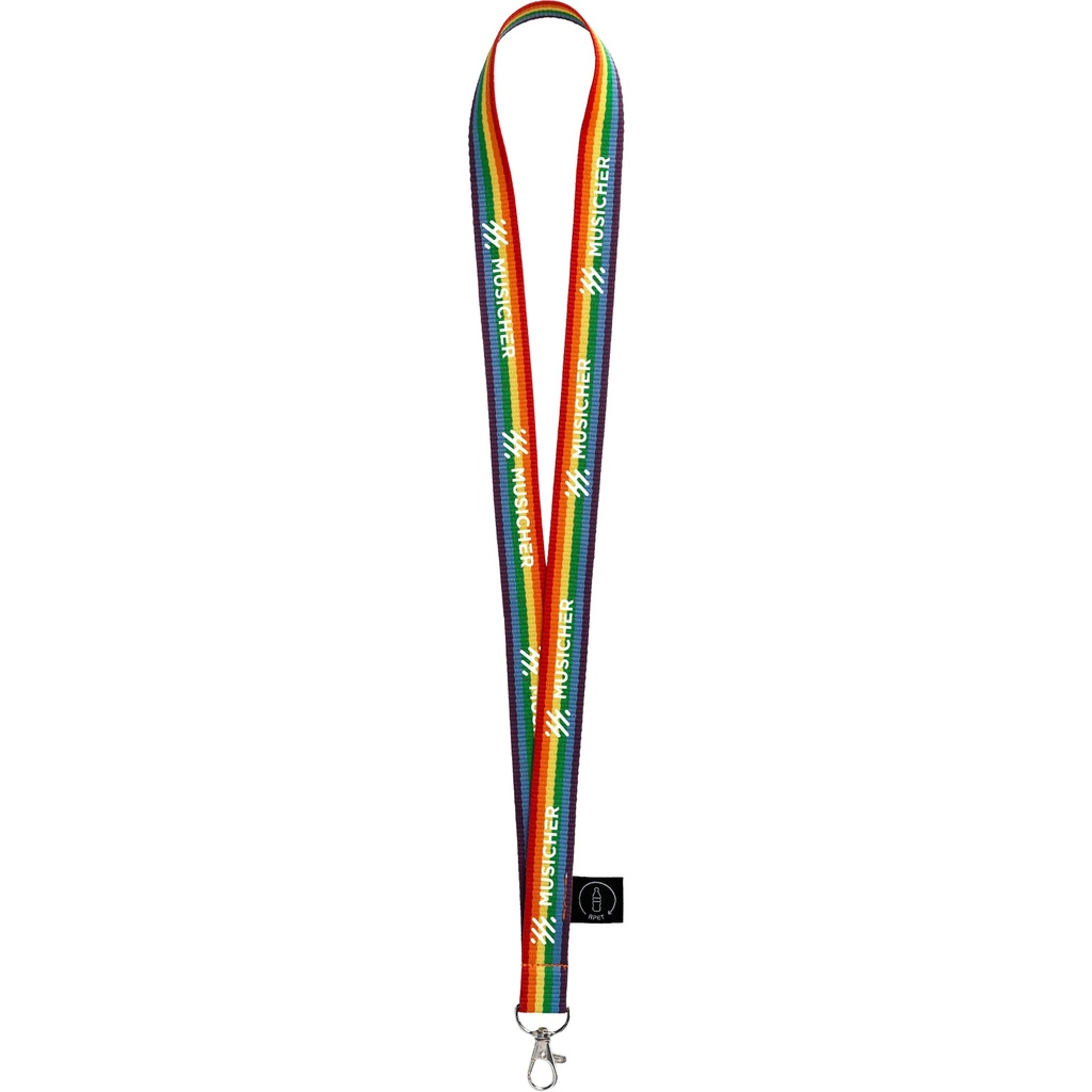 Rainbow RPET lanyard