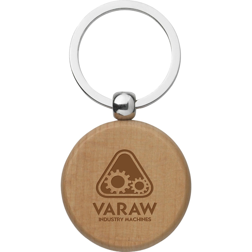 Round beech keyring