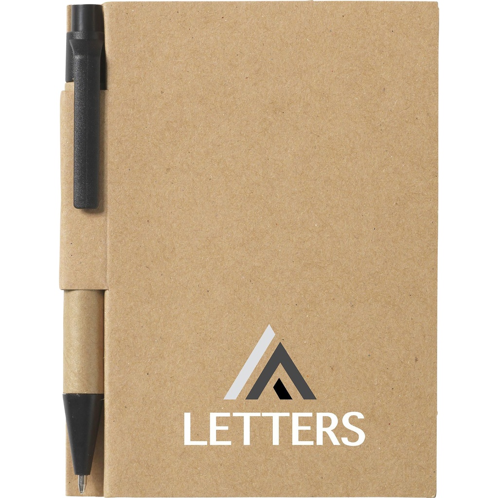 Recycled mini notebook and pen (approx A7)