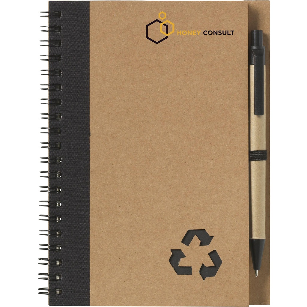 Recycled notebook and pen (approx A5)