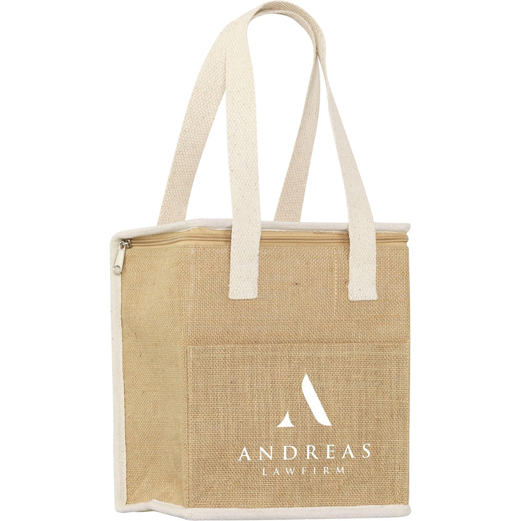 Jute and cotton cooler bag