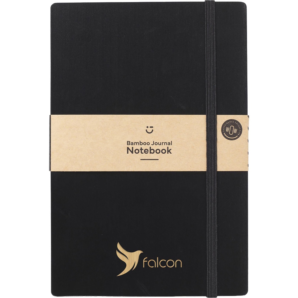 Bamboo cover notebook with naked spine (approx. A5)