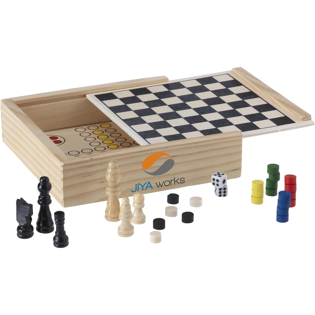 Wooden 5-in-1 game set