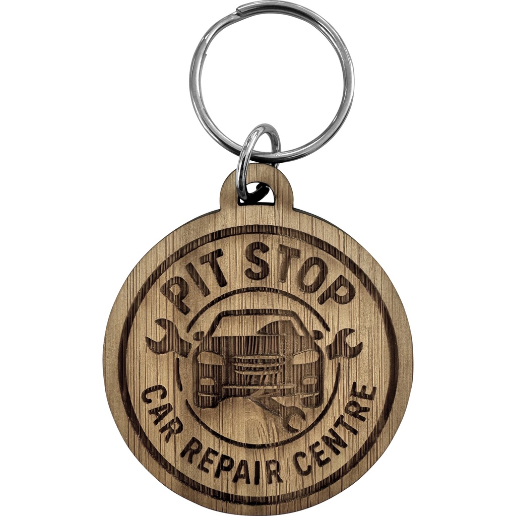 Bamboo keyring (Round)
