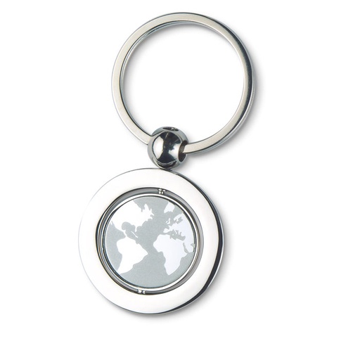 [KC6297-14] Globe Metal Key Ring