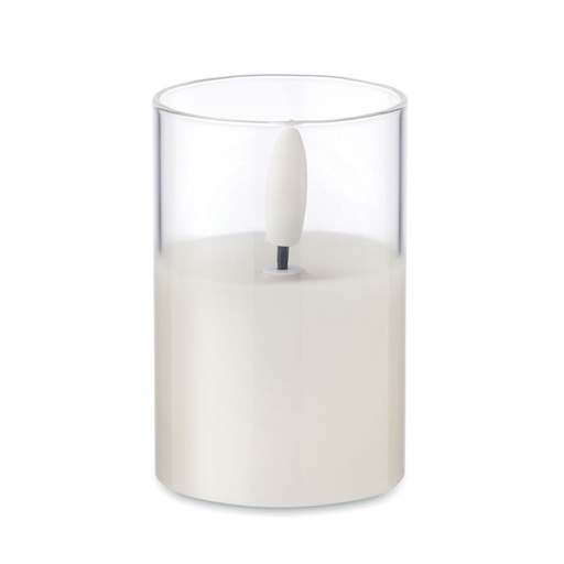 [MO2365-06] Led Wax Candle In Glass Holder