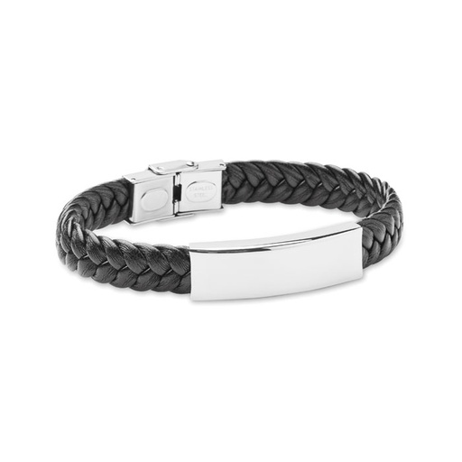 [MO2376-03] Braided Faux Leather Bracelet