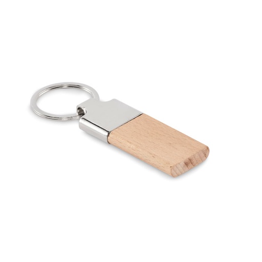 [MO2484-40] Key Ring With Rubber Wood