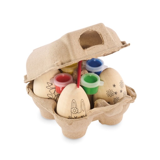 [MO2563-40] Wooden Eggs Painting Set