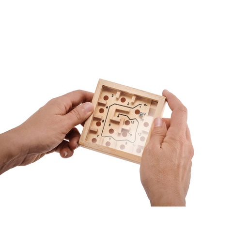 [MO6696-40] Pine Wooden Labyrinth Game
