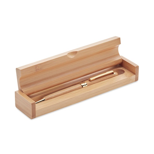[MO9912-40] Bamboo Twist Ball Pen In Box