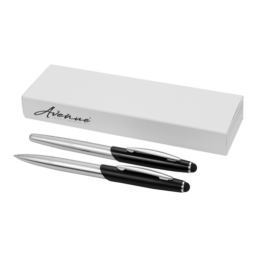 [10667000] Geneva stylus ballpoint pen and rollerball pen set (blue ink)