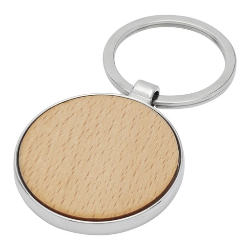 [11812371] Moreno beech wood round keychain