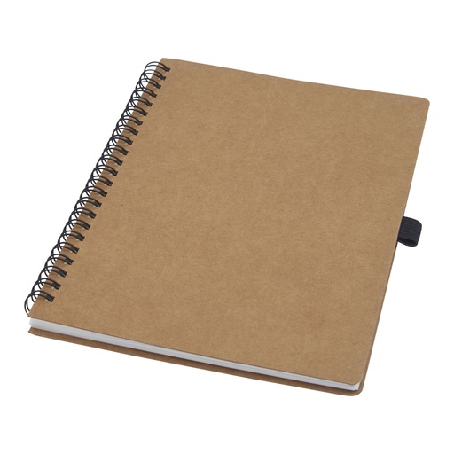 [10773206] Cobble A5 wire-o recycled cardboard notebook with stone paper