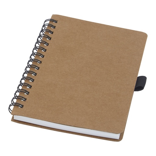 [10773306] Cobble A6 wire-o recycled cardboard notebook with stone paper