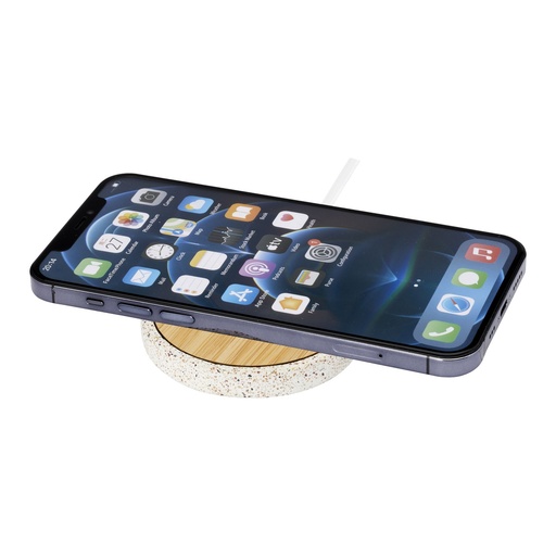 [12427506] Terrazzo 10W wireless bamboo charging pad