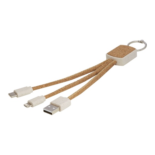 [12429406] Bates wheat straw and cork 3-in-1 charging cable