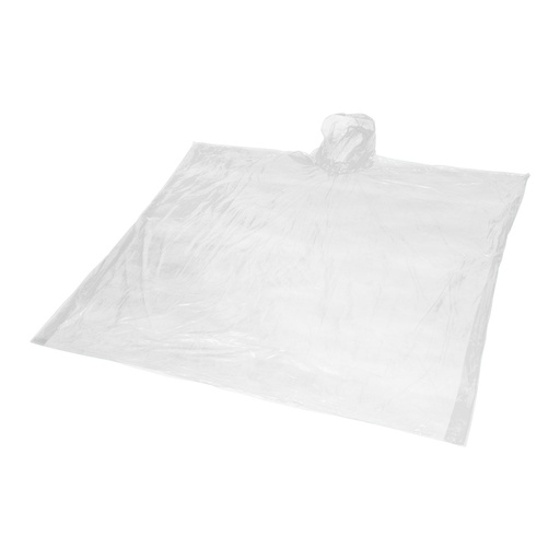 Mayan recycled plastic disposable rain poncho with storage pouch
