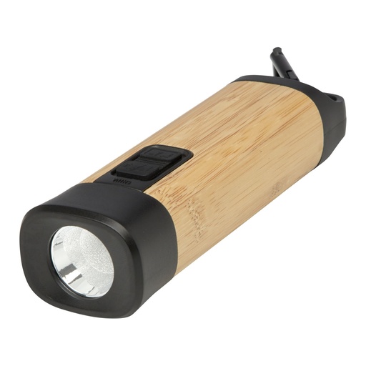[10457006] Kuma bamboo/RCS recycled plastic torch with carabiner