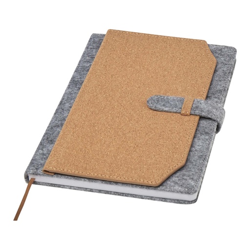 [10790706] Viviana A5 recycled felt and cork notebook