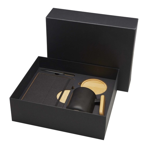 [10791190] Laura A5 hard cover notebook and ballpoint pen gift set (black ink)