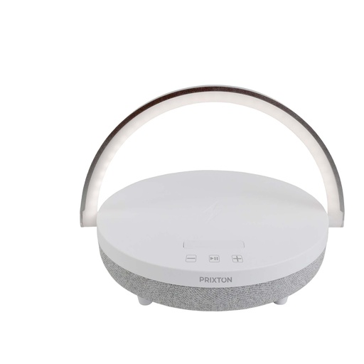 Prixton 4-in-1 10W Bluetooth® speaker with LED light and wireless charging base