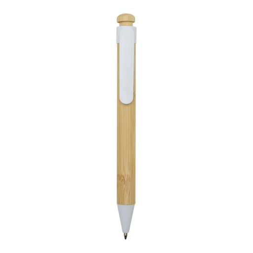 Rattan bamboo and recycled plastic ballpoint pen (black ink)