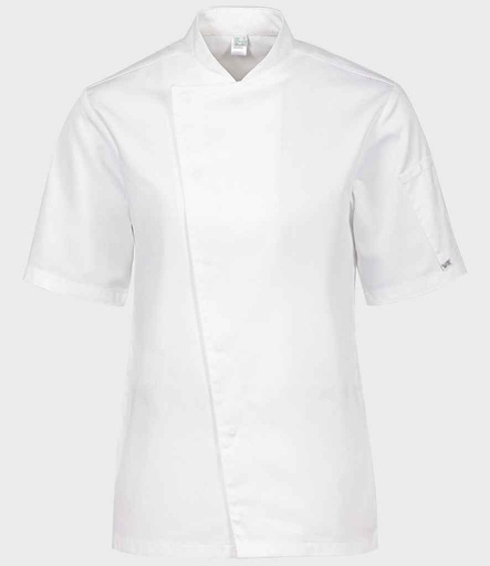 [AF007 WHI] ADC Short Sleeve Asymmetric Chef's Jacket
