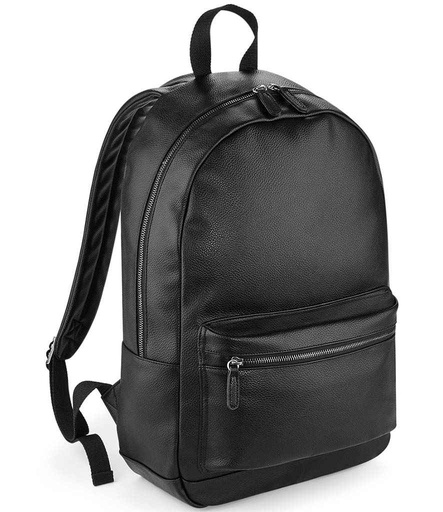 [BG255 BLK] BagBase Faux Leather Backpack