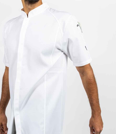 [LE013 WHI] Le Chef Staycool® Tencel™/Polyester Short Sleeve Jacket