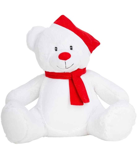 [MM573 WH/RD] Mumbles Christmas Zippie Bear