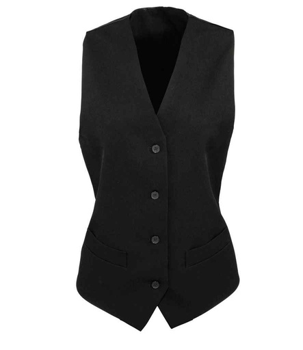 [PR623 BLK] Premier Ladies Lined Waistcoat