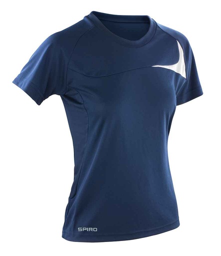 [SR182F NV/WH] Spiro Ladies Dash Training Shirt