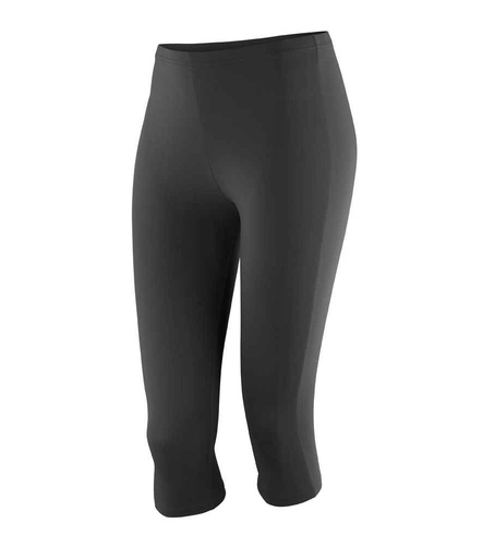[SR284F BLK] Spiro Impact Ladies Softex® Capri Pants