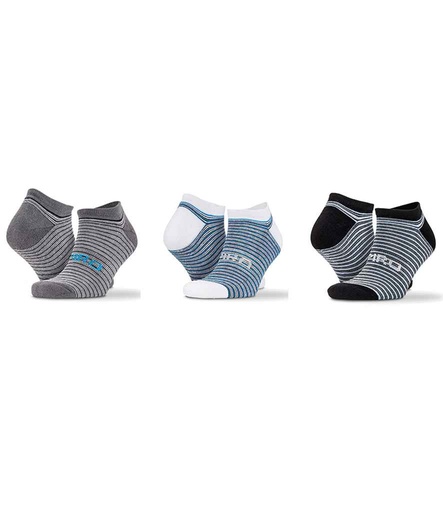 [SR295 MIX] Spiro 3 Pack Mixed Stripe Sneaker Socks