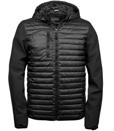 [T9628 BK/BK] Tee Jays Crossover Hooded Jacket