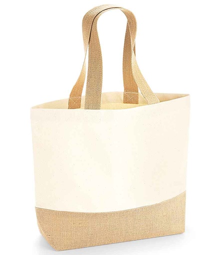 [W451 NAT] Westford Mill Jute Base Canvas Tote Bag