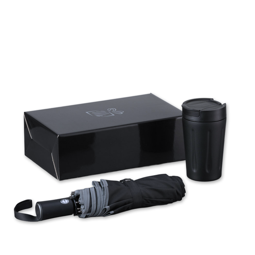 [HCM02-BL/US40-BL] Travel set: thermal mug 350 ml & automatic umbrella