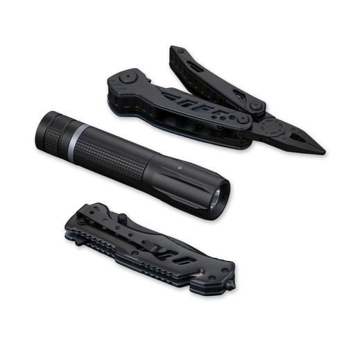 Optima Multiset: multitool, rescue knife & small flashlight