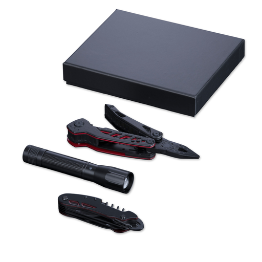Optima Set II: multitool, pocket knife & medium flashlight