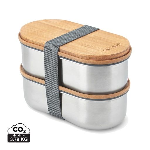 [P439.2002] Black+Blum Stainless Steel Double Bento Box