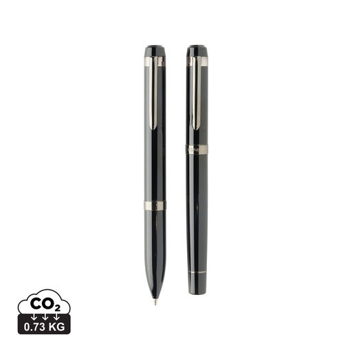 [P611.4401] Swiss peak OSLO recycled stainless steel deluxe pen set