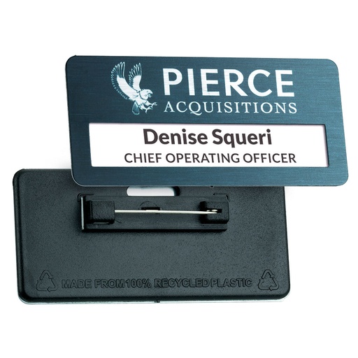 [AWS12] Aluminium Reusable Badge 73 x 35mm 12mm Window
