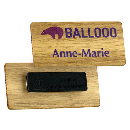 [WDB2] WDB2 Real Wood Badge 73mm x 35mm