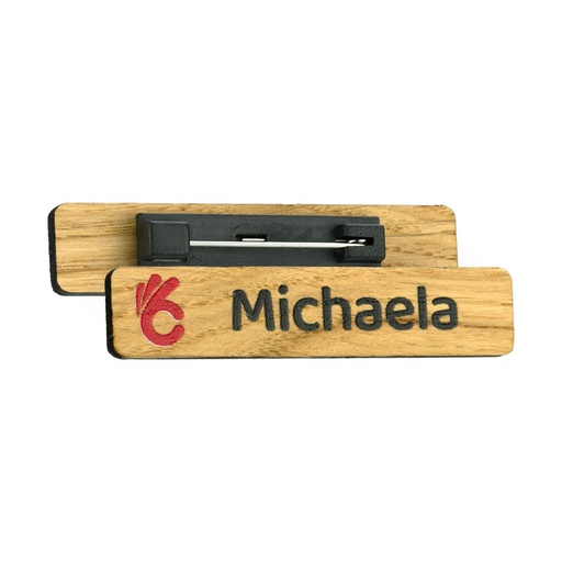 [WDB6] WDB6 Real Wood Badge 64mm x 14mm