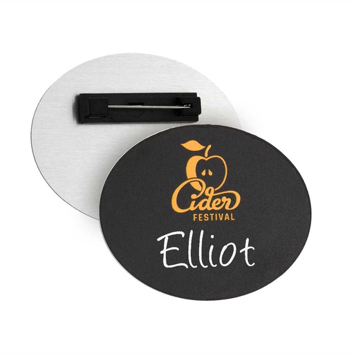 [ABB5] ABB5 70mm x 53mm Oval Reusable Blackboard Name Badge