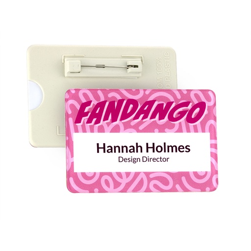 [ACB7M] Gloss Finish Reusable Name Badge 76mm x 51mm With 19mm Window