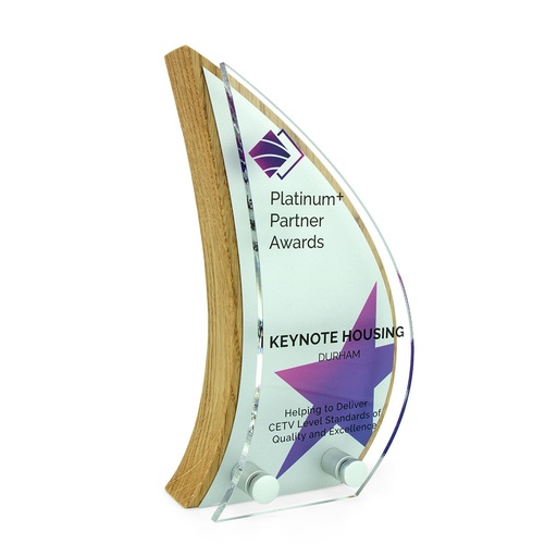 [WDBA5-7-AM] Spinnaker Award 125mm x 225mm With Metal Plate & Acrylic Front