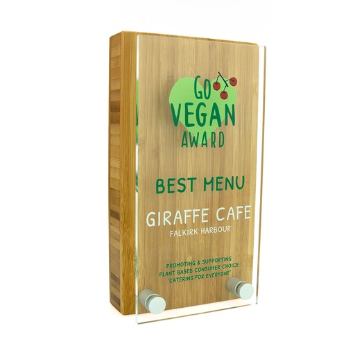 [BMB-A30A-2-5] Bamboo Oblong Award 80mm x 150mm With Acrylic Front