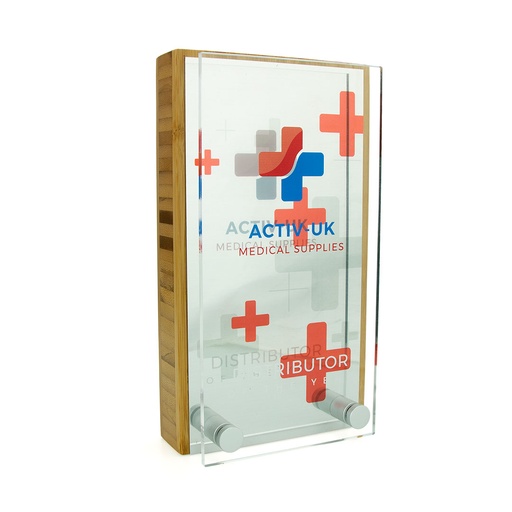 [BMB-A30AA-2-5] Bamboo Oblong Award 80mm x 150mm With Metal Plate & Acrylic Front